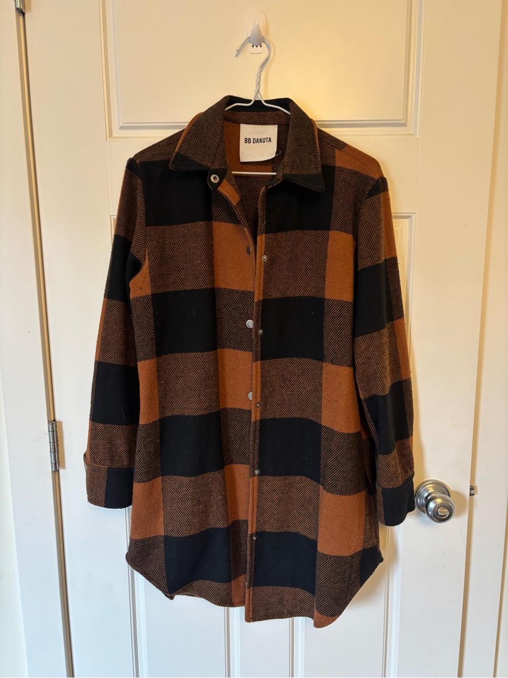 BB Dakota Black and Brown Buffalo Plaid Button-Front Shacket